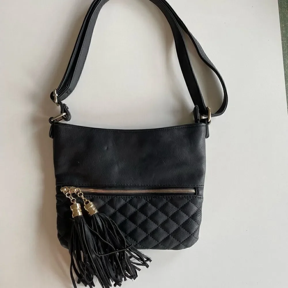 Pre-Loved Imoshion Womens Faux Leather Black Hobo Purse